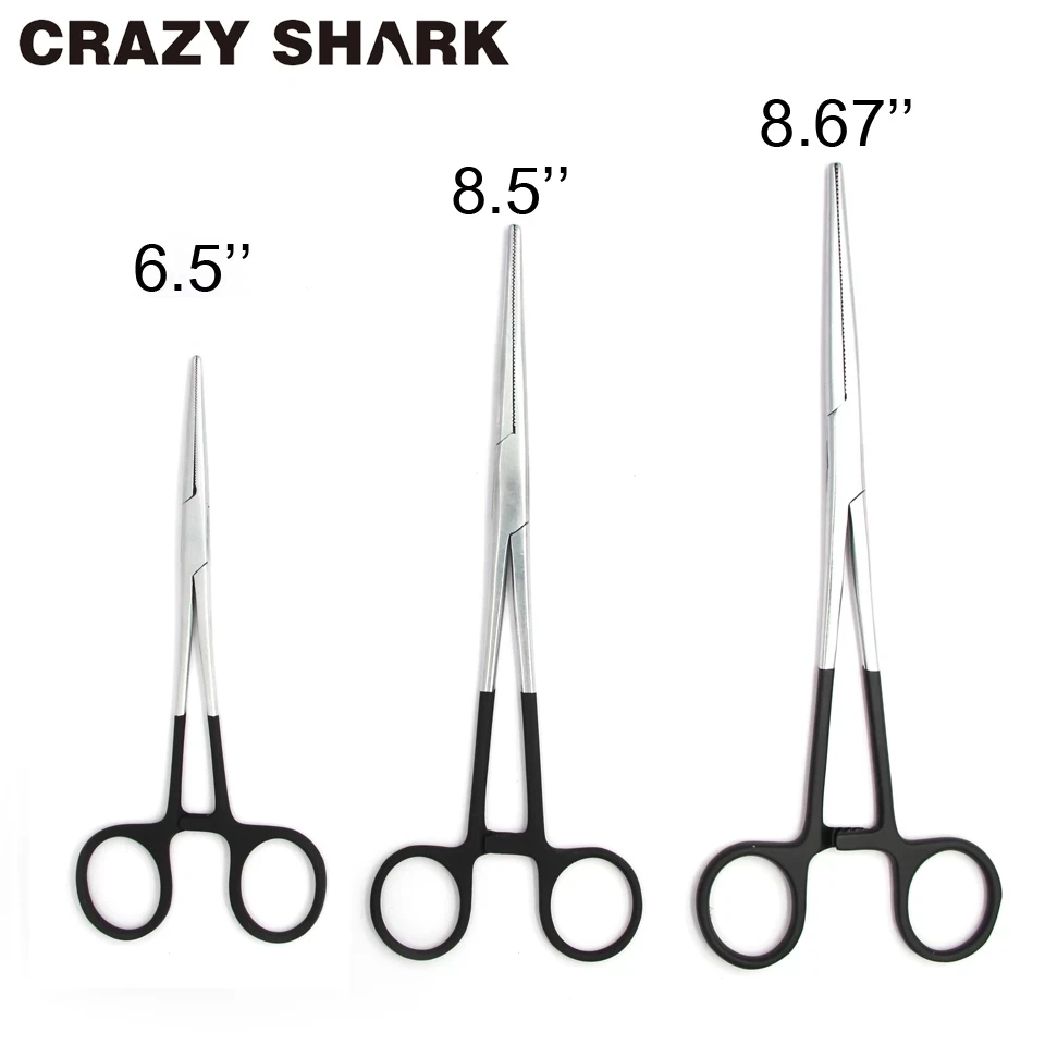 

Crazy Shark 3PCS Stainless Steel Fly Fishing Forceps Hook Remover Tackle Straight Tip Clamps Fishing Plier Tools Set