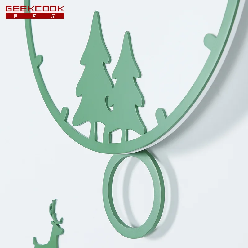 Простые креативные скандинавские немой настенные часы Mo Landi цвета для домашнего