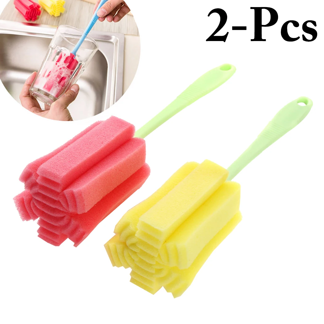 

New Product Cup Brush Multifunctional Cup Cleaning Sponge Bottle Brush With Long Handle Kitchen Tools & Gadgets Random Color