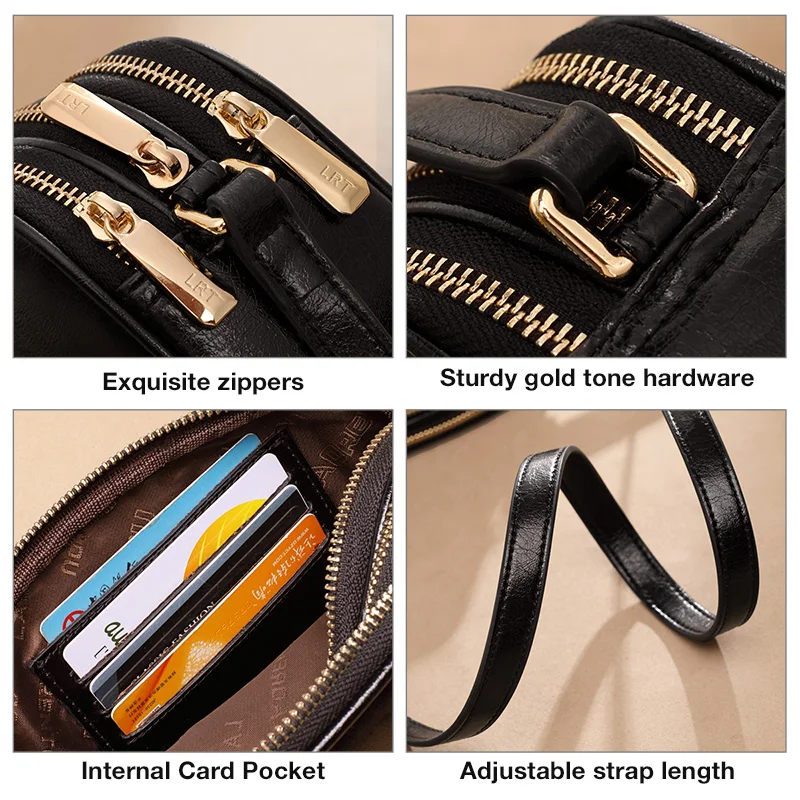 Женская сумка-Кроссбоди LAORENTOU черная многофункциональная вместительная