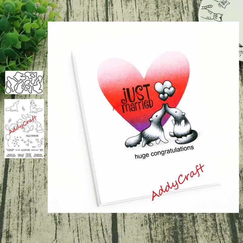 

Песец металлический Трафаретный вырубной штамп и прозрачные наклейки Прозрачная силиконовая печать для "сделай сам" Скрапбукинг Фотоальбо...