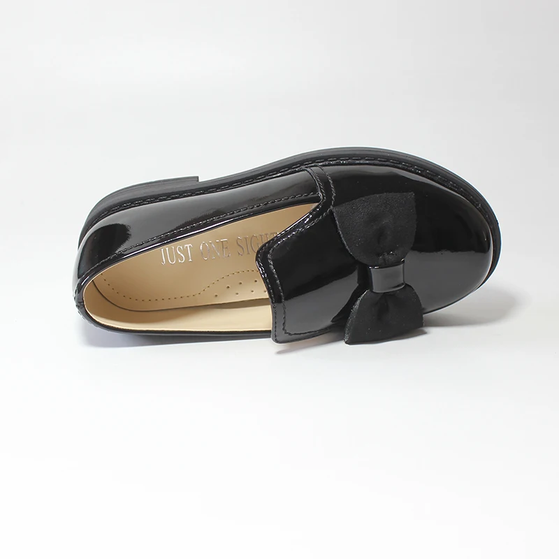 

2021 Spring New Children Leather Shoe Fashion Solid Color Autum Flat Girls Sneakers Kids Shoes for Girl Baby Single Shoes Black