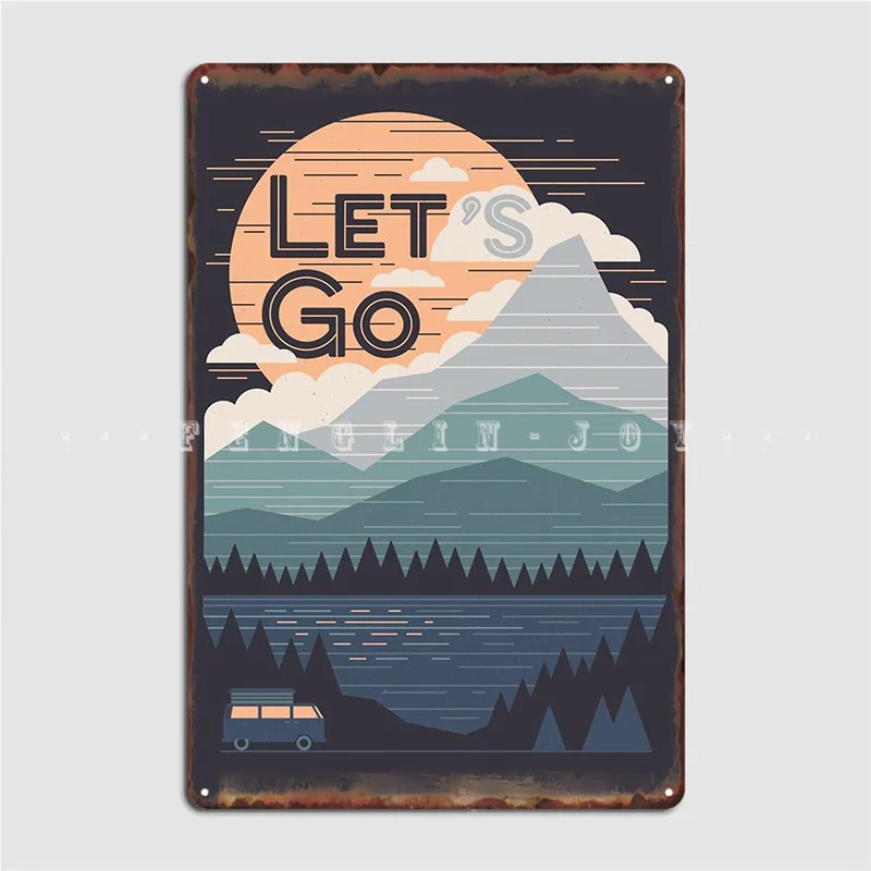 

Металлический плакат Let S Go, проектирование настенной пещеры, плакат для кинотеатра, жестяные плакаты