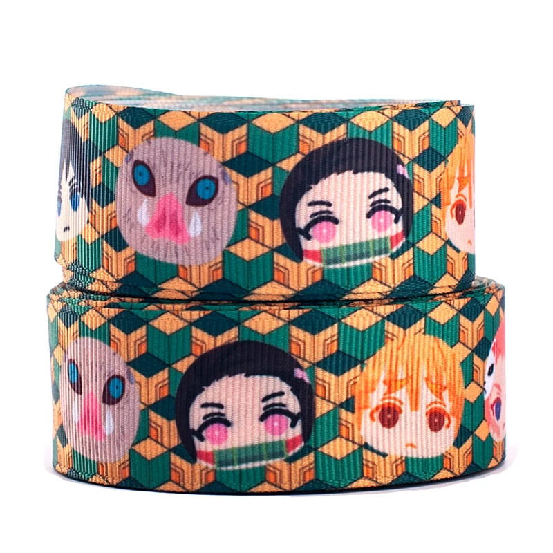 Kamado tanjiro Cute Japanese Anime Kimetsu No Yaiba печатная корсажная мультяшная лента для Crats