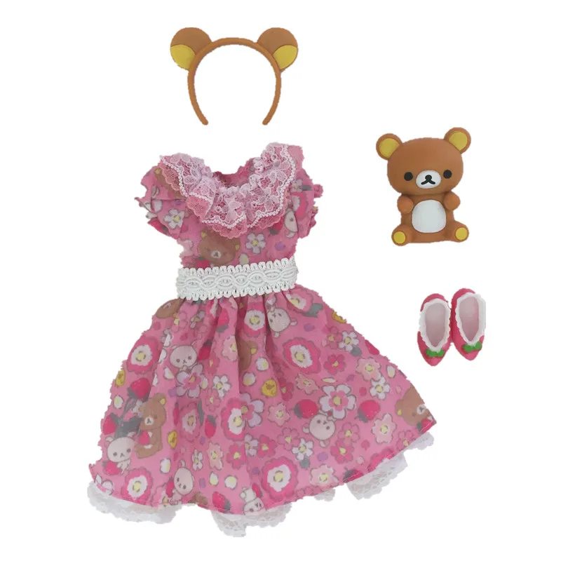 

Original Licca doll accessories dress bear headband strawberry shoes for licca doll 1/6 doll dress