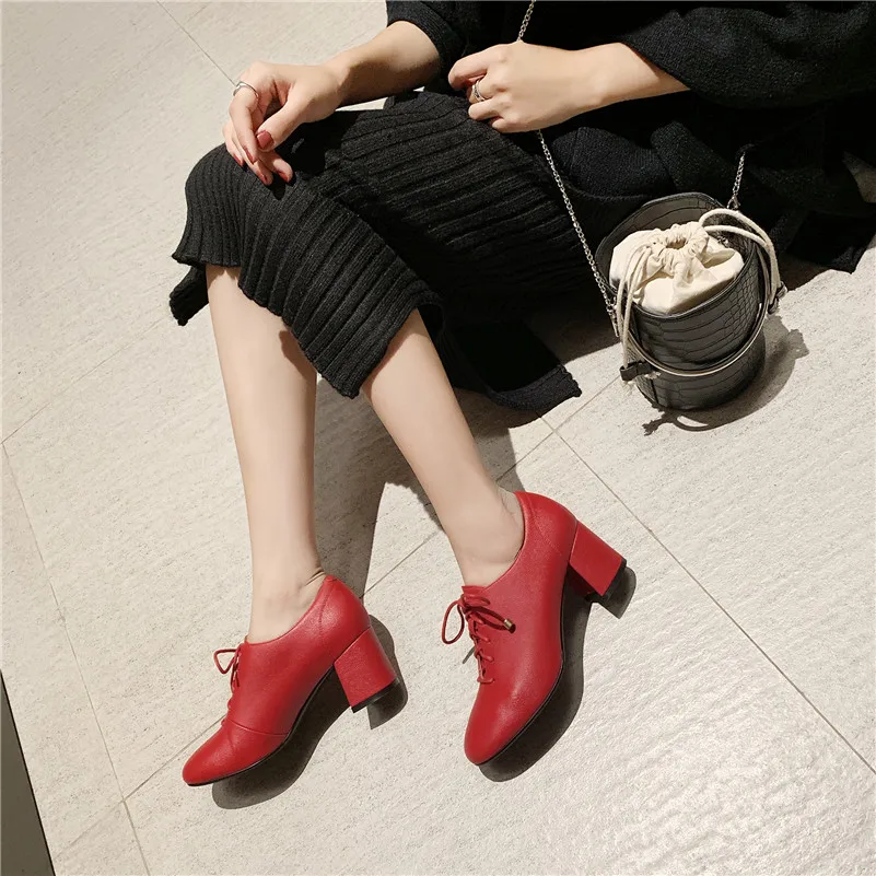 Meotina/женские туфли-лодочки на высоком каблуке туфли в стиле дерби из