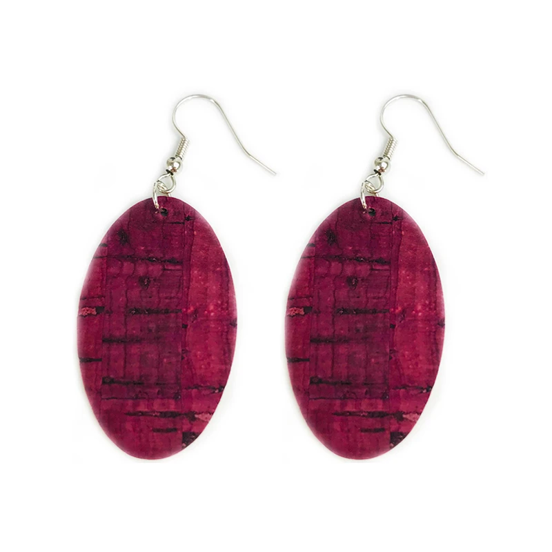 Cpop овальные винтажные деревянные серьги из искусственной кожи для женщин