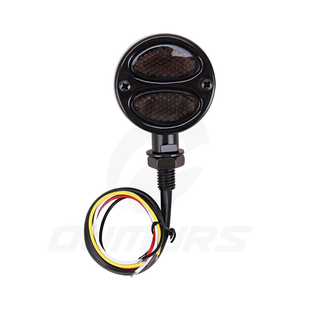 OUMURS светодиодная Хромовая Пуля для мотоцикла черный ходовой стоп сигнал задний