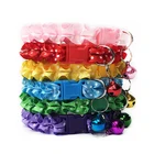 Кружевной ошейник для собаки, регулируемый милый ошейник для щенка с колокольчиком, модный безопасный ошейник для собак, однотонный милый ошейник для щенка