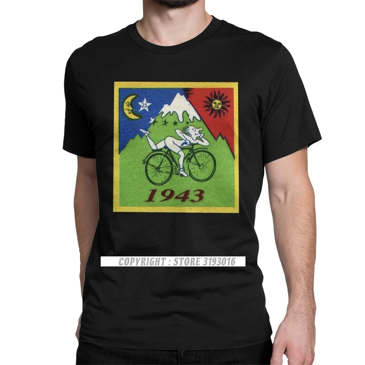 Мужская футболка Альберта Хоффман дня велосипеда хлопковая Camisas кислота Ваш