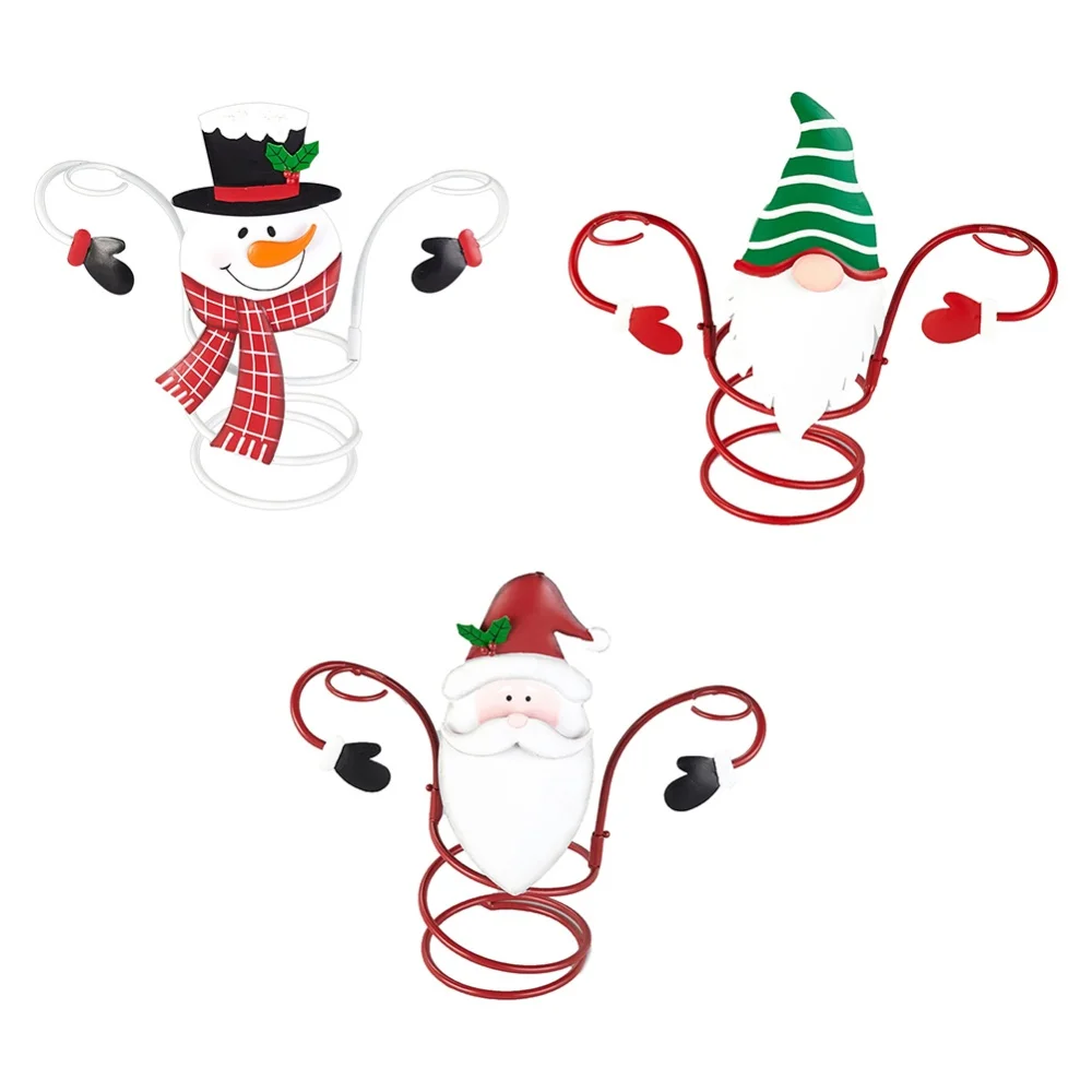 

Durable Christmas Ornaments Christmas Santa Claus Wine Bottle Glass Holders Hanging Wine Glass Holder Iron Home Decor Supplies