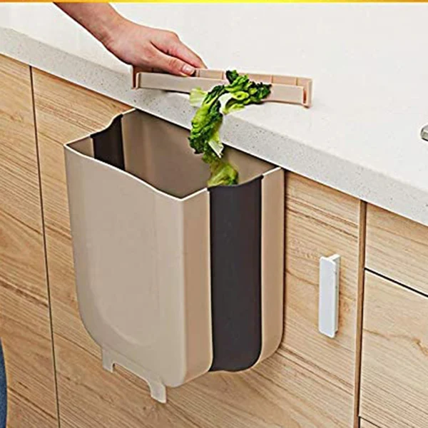 

HOT SALE Kitchen Living Room Folding Trash Can Hanging Type Car Wall Mounted Folding Wet and Dry Classification Storage Trash Ca