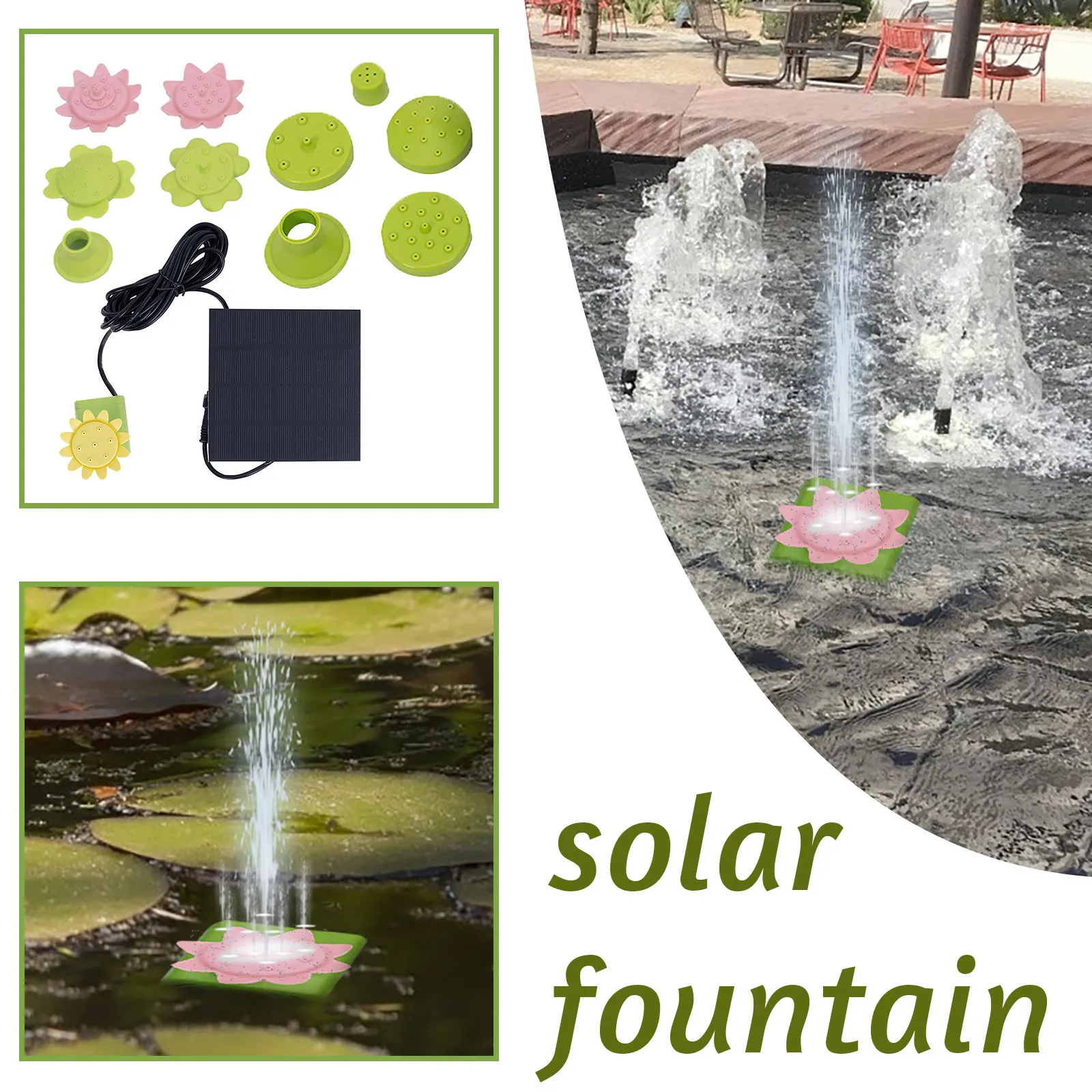 Солнечный фонтан усовершенствованный солнечный с листьями умный маленький