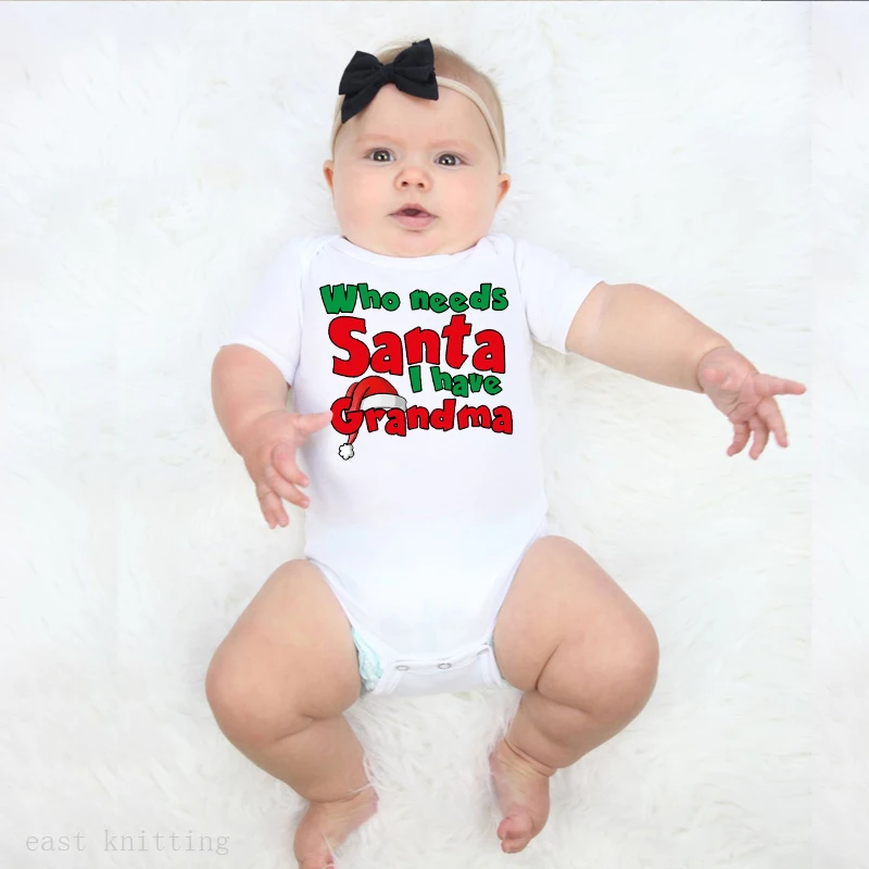 Кому нужен Санта у меня есть Grandma Onesie Забавная детская Рождественская одежда праздничные подарки для маленьких мальчиков или маленьких девочек