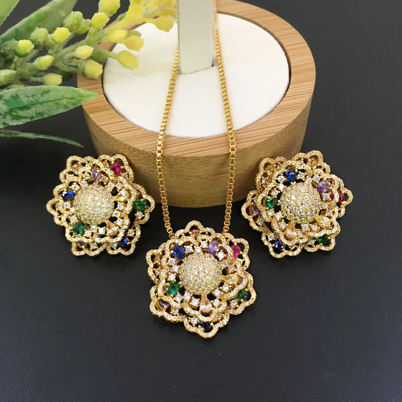 Lanyika ювелирные изделия Цветущая звезда цветок Цветной Циркон микро инкрустация