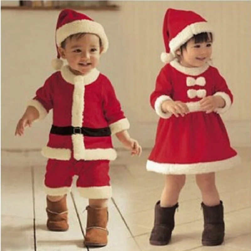

Christmas Baby Santa Claus Cosplay Costume Baby Boys Long Sleeve Clothes Baby Toddler Girls Dress Cute Infant Winter Baby Dress