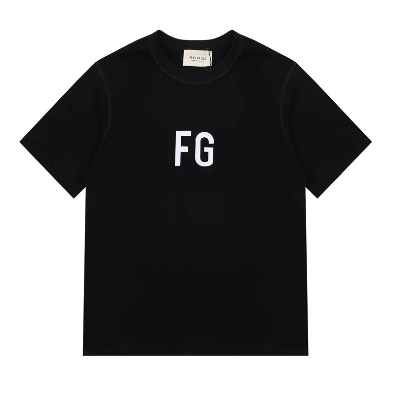 

Star with FOG lines double line FG riches and honour cotton short sleeve T-shirt popular logo men women Cotton Tshirt Essentials