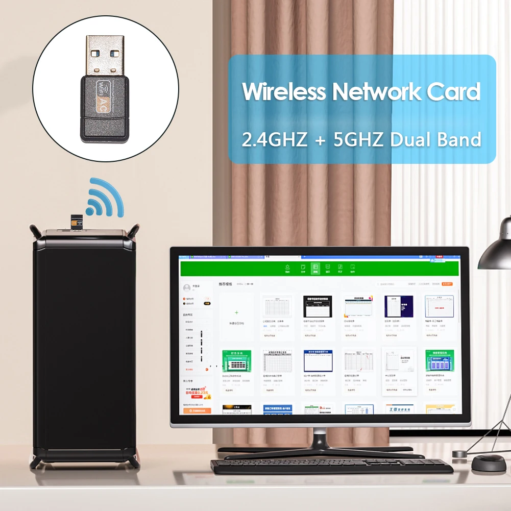 600 Мбит/с USB 2 0 Wi-Fi адаптер Сетевая карта 4 ГГц 5 Dual Band Беспроводной ключ доступа для