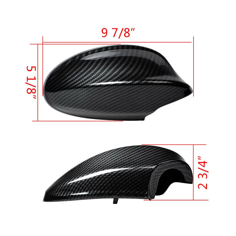 

1 Pair Rearview mirror housing ABS Accessories Black Carbon Fiber Cover