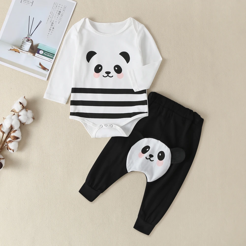 Комплект из 2 предметов Одежда для новорожденных девочек комбинезон с длинными