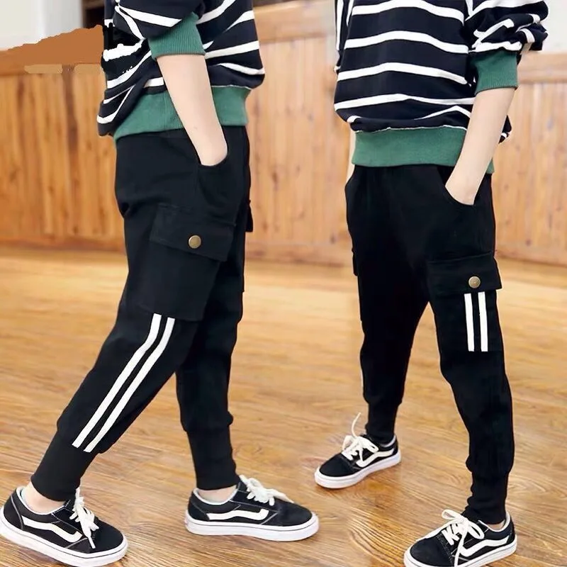 Брюки-карго детские с буквенным принтом на осень |