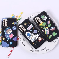 creative astronaut starry universe phone case for samsung a10 32 51 52 71 72 50 12 21s s10 s20 s21 note 10 20 plus fe ultra