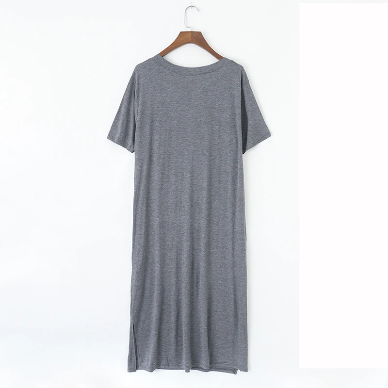 Новая повседневная Базовая ночная рубашка из модала для полных мм Домашняя