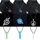 Аниме украшения Цепочки и ожерелья символ Коноха красный облачные Подвески Цепочки и ожерелья s