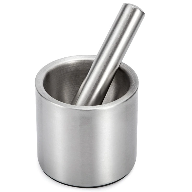 

Stainless Steel Mortar Pestle Set Pugging Pot Garlic Spice Grinder Pharmacy Herbs Bowl Mill Grinder Kitchen Tool