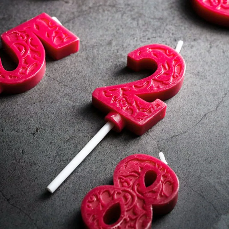 

Red Number 0-9 Happy Birthday Cake Candles Topper Decor Party Supplies Decor Candles DIY Home Decor Supplies Number Candle