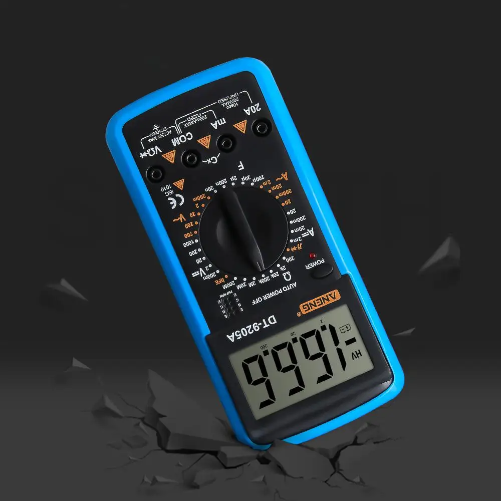 DishyKooker цифровой DT-9205A мультиметр ЖК-дисплей AC/DC Амперметр Сопротивление Емкость Тестер