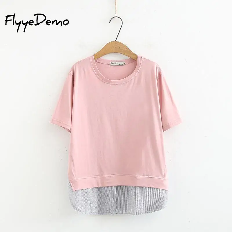 Поддельные 2 шт. футболка с боковыми женское платье супер T рубашки для мальчиков