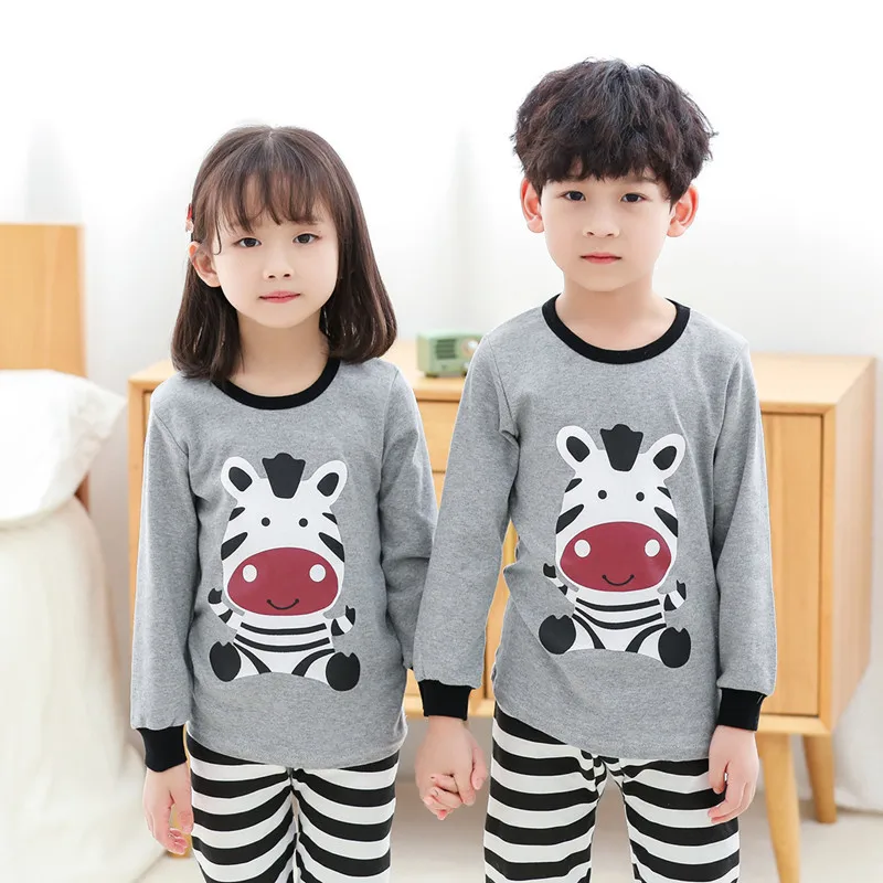 

TUONXYE Boys Girls Pajamas Set Children Zebra Cotton Kids Long Sleeves Pijama Baby Sleepwear Clothing Nightwear