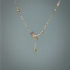 Ожерелье до ключиц инкрустированное листьями циркониевое темпераментное красивое Простое Ожерелье для девушек аксессуары модное ожерелье с кулоном Новинка для дам