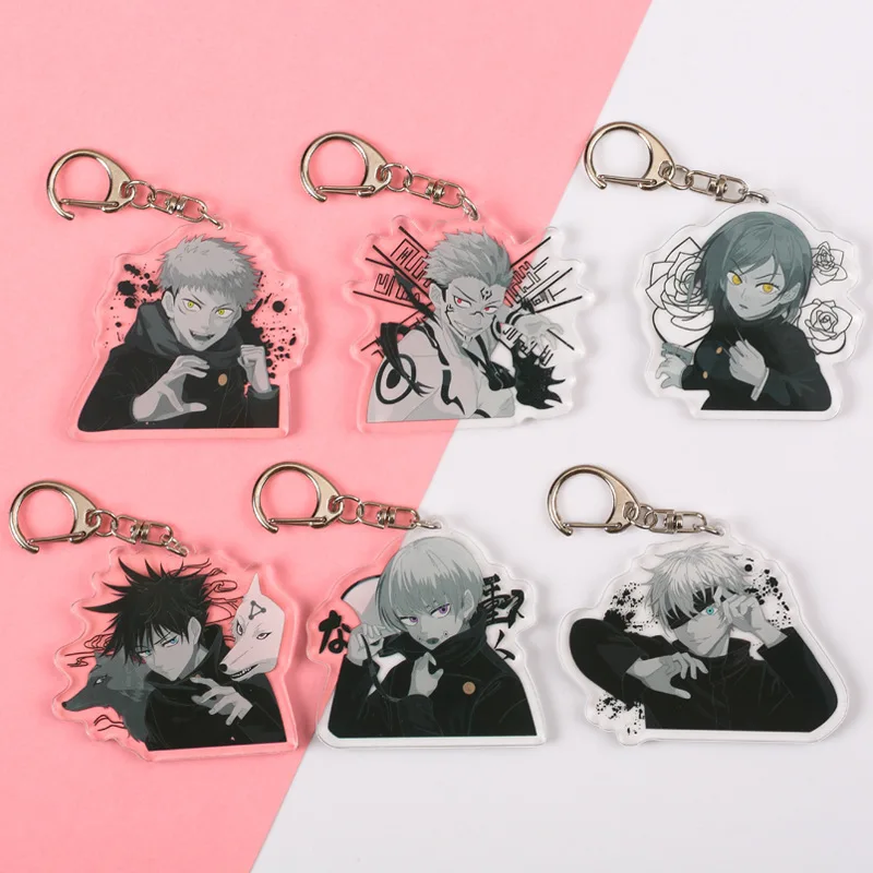 

Anime Jujutsu Kaisen Acrylic Keychain Vintage Gojo Satoru Itadori Yuji Fushiguro Ryomen Sukuna Pendent Keyring Collection Gift