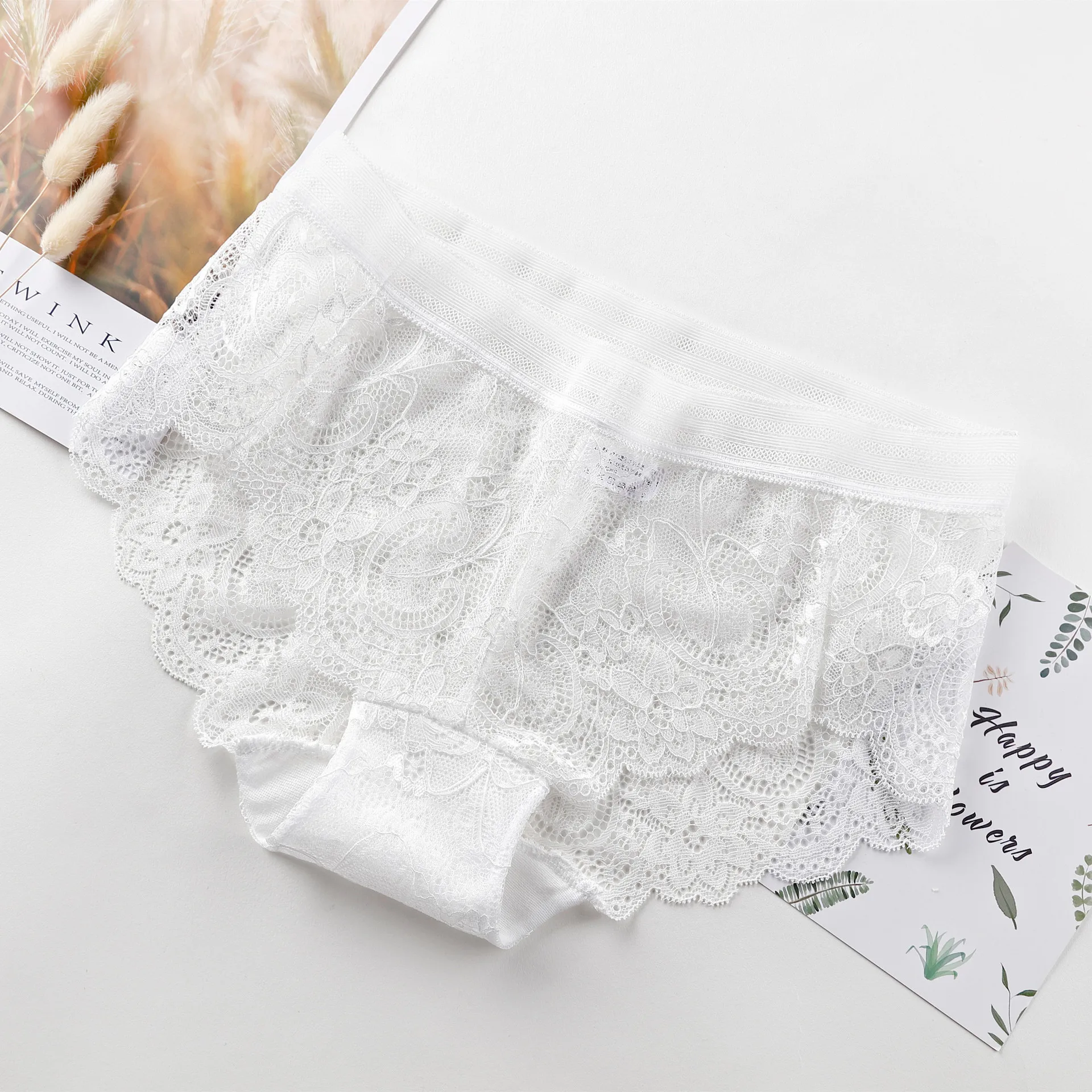 

Simpold Sexy Women's Lingerie High Waist Underwear Flower Lace Panties Large Size Shorts Female Fashion Briefs