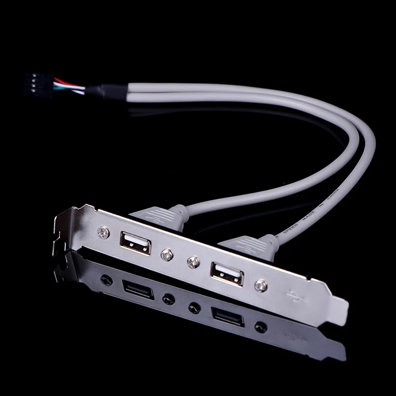 

1Pc 2 Port USB2.0 Rear Panel Expansion Bracket To Motherboard USB Header Adapter