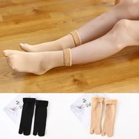 a pair two toe snow socks womens thicken warm black nude sock female split toe breathable japanese style winter home wear gift