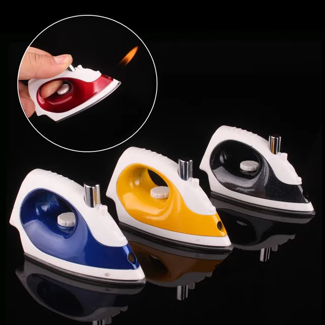 Innovative Lighter Creative Inflatable Electric Iron Shape Lighter Smoke Butane Gas Funny Lighter Smoke Men's Gadget
