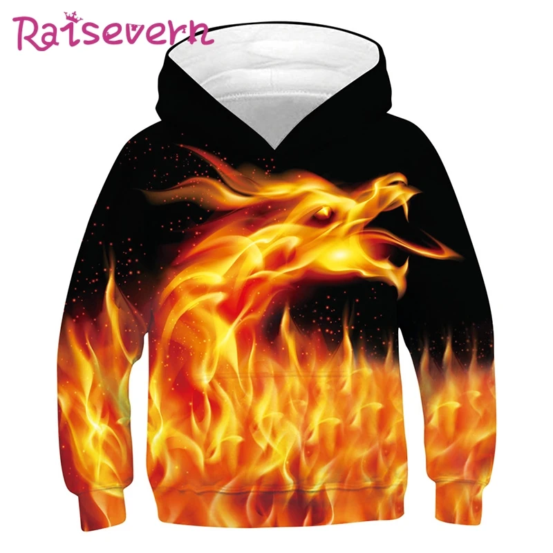 Raisvern/Детские толстовки с капюшоном 3D принтом детские забавного дизайна детская
