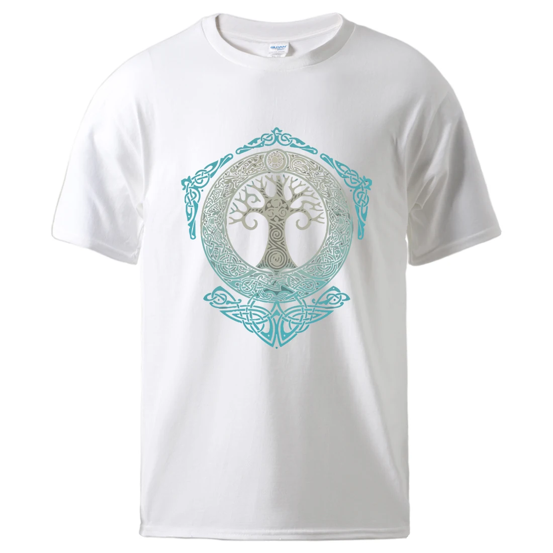 

T-shirts For Man Yggdrasil Norse Mythology Summer Cotton T Shirts Tee Male Casual Short Sleeve Crewneck Streetwear Tee