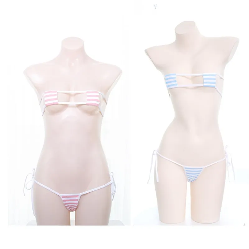 Соблазнительное нижнее белье в стиле &quotЛолита&quot кавайные мини бикини синюю