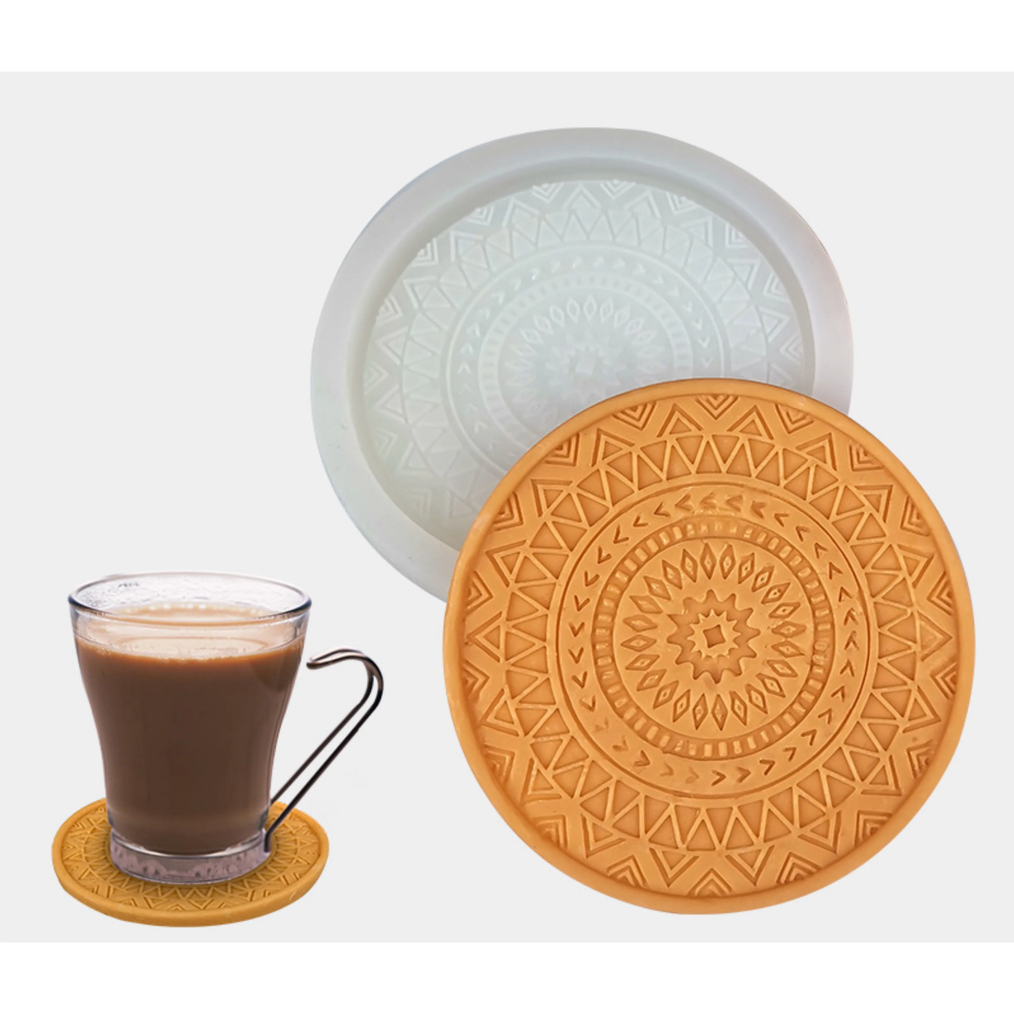 

1 pc Coaster Forms For Silicone Mold DIY Circular Kitchen Coaster Tray Handmade Homemade Baking Cake Base Tea Coaster