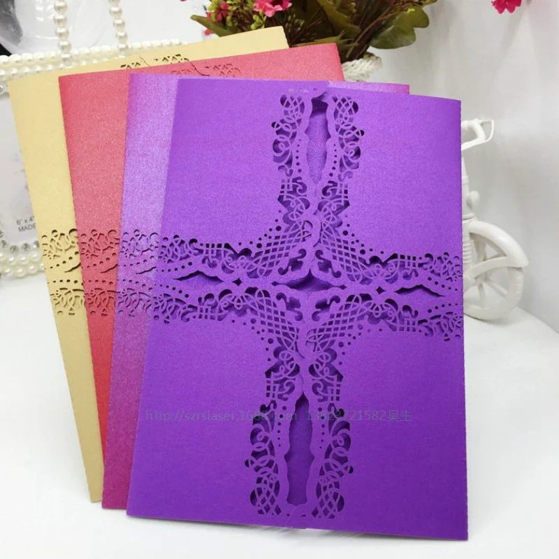 

New Cross Invitation Cards For Wedding Mariage Baby Shower Party Invite Supplies Thank You Cards