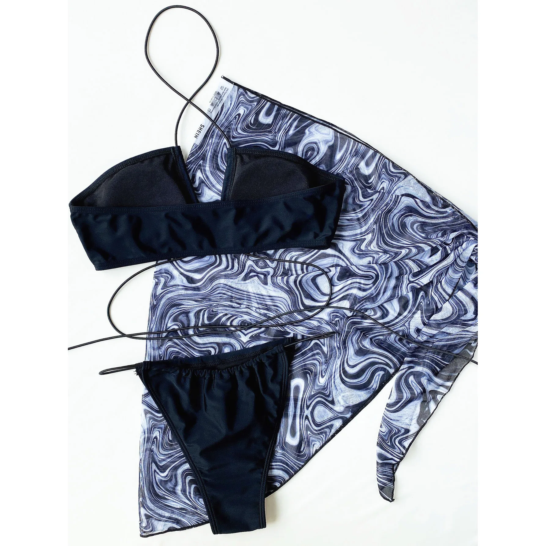 

Sexy Solid Bikini 2021 Mujer Swimwear Low Waist Cross Halter 3Piece Women Swimsuit Beachwear Push Up Bikini Set With Beach Skirt