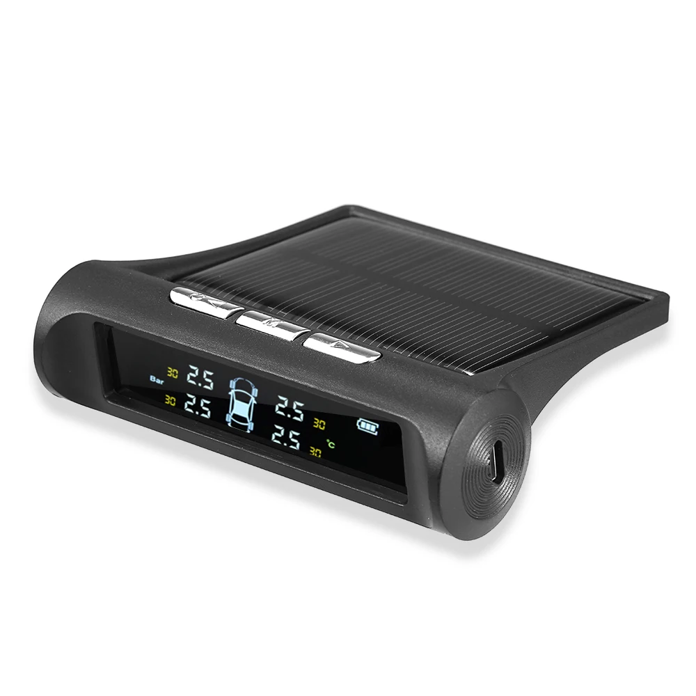 Система контроля давления в шинах TPMS Универсальная беспроводная с 4 внешними датчиками отображение давления и температуры в реальном времени