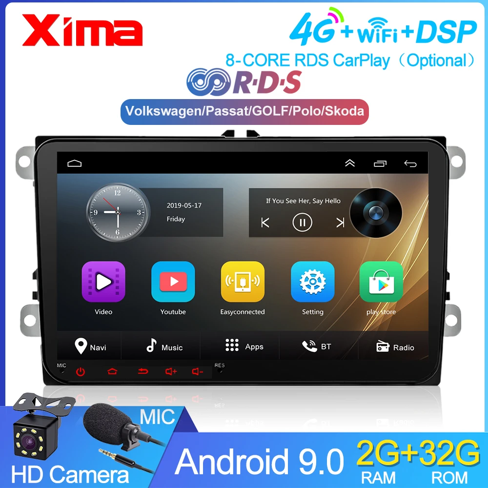 

Автомагнитола 2DIN, Android 9,0, мультимедийный видеоплеер для vw Skoda Octavia, golf 5, 6, touran, passat B6, polo, tiguan, jetta, Bora, rapid
