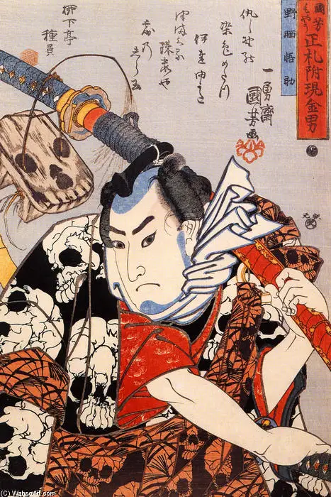 

Japan Utagawa Kuniyoshi fight samurai sword Ukiyo Art SILK POSTER Wall Art Home Decorative painting
