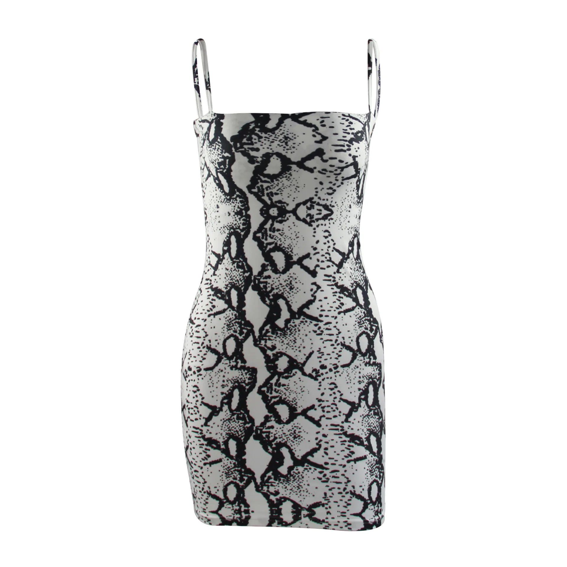 

Women Sexy Spaghetti Strap Stretchy Package Hip Leopard Dress Evening Party Short Mini Dress JS0312