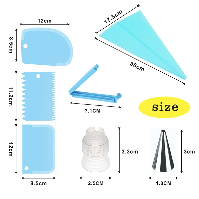 

20Pcs/Set Fondant Decor Cakes Decoration Set Stainless Steel+Plastic Reusable Kitchen Gadgets Pastry Nozzle Multi Purpose